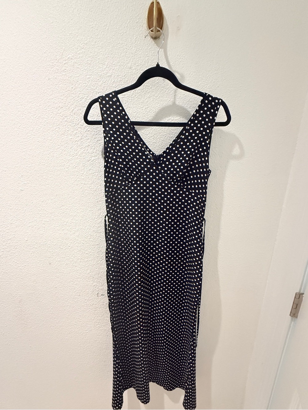 Black Polka Dot V-Neck Maxi Dress